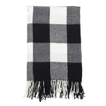 Saro Lifestyle Buffalo Plaid Check Tassel Throw Blanket, 50" X 60", Black. Fixed Price $39.99.