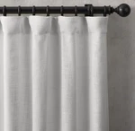 Restoration Hardware Belgian Linen Textural Basket Weave Mist 50X96. Fixed Price $150.00.