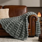 Bedelite Faux Fur Throw Blanket For Couch - Super Soft Warm Plush Striped Bl.... Fixed Price $30.69.