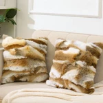 Set Of 2 Luxury Rabbit Fur Throw Pillow Covers For Cozy Home Decor. Fixed Price $83.99.