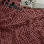 Muslin Throw Blanket 50X60 Quilted Design 6-LAYER Gauze Soft Cotton Wine Gift. Fixed Price $41.24.