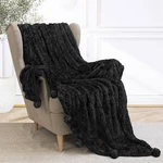 Fluffy Throw Blanket Pom Tassel Soft Sofa Couch Bed Warm Cute Fuzzy. Fixed Price $22.99.