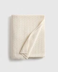 Bnwt Quince Cable Knit Cashmere Throw Blanket Ivory 50 X 70. Fixed Price $109.00.