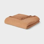 Full/queen Waffle Bed Blanket Brown - Threshold. Fixed Price $35.00.