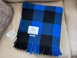Nwt Woolrich Blue Buffalo Check Plaid Blanket Fringe Throw Made Italy. Fixed Price $68.00.