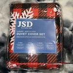 Jsd Duvet Cover Set Queen Black Checkered Snowflakes Christmas. Fixed Price $38.00.