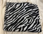 Mainstays Zebra Print Throw Blanket 50 X60 100% Polyester Plush Fleece. Fixed Price $9.99.