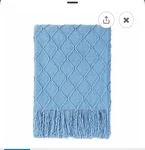 Bourina Knitted Throw Soft Sofa Couch Blanket, 50"X60" Blue. Fixed Price $21.99.