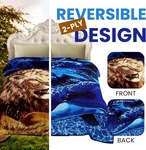 Yhsf Korean Faux Mink Blanket - 2 Ply Reversible Printed Lion And Dolphin Design. Fixed Price $49.99.