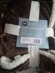 Wayland Square Plush Sherpa Luxurious Comfort Brown White Throw Blanket 50"X60". Fixed Price $18.99.