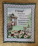 Friendship Floral Garden Fringe Tapestry Woven Throw Blanket Cottagecore 52"X60". Fixed Price $18.95.