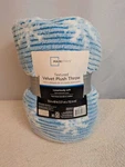Mainstays Textured Velvet Plush Throw 50 60 Inch Blue White New Nwt. Fixed Price $18.38.