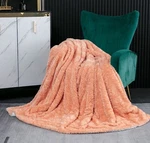 Dada Bedding Salmon Coral Peach Rose Faux Fur Plush Fuzzy Cozy Throw Blanket. Fixed Price $49.99.