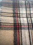 Williams-sonoma Home Tan Red Plaid 100% Virgin Wool Throw With Fringe 58"X72. Fixed Price $54.95.