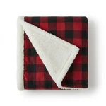 Eddie Bauer - Sherpa Throw Blanket For Couch 50X60 50" 60", Cabin Plaid Red. Fixed Price $30.99.