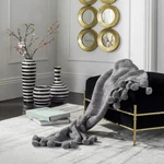 Safavieh Pom Knit Throw Blanket Grey. Fixed Price $57.82.