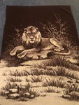 Vtg Mora Son De Abrigo Reversible Throw Blanket Spain Brown Lion 79 X 57. Fixed Price $55.08.
