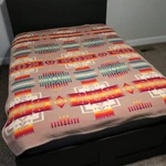 Vintage Pendleton Woolen Mills Beaver State Chief Joseph Blanket Khaki 75X60. Fixed Price $249.95.