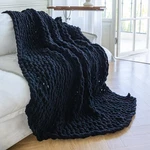 Larexius Chunky Knit Blanket - Luxury Soft Cozy Throw 60*80, Black. Fixed Price $108.99.