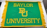 Vintage Baylor University Bu Logo Knits Throw Blanket Green Yellow 51" X 38" Usa. Fixed Price $45.00.
