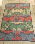 Vtg Biederlack Blanket Throw Acrylic Geometric Triangle Usa 76X54 Reversible Vgc. Fixed Price $32.00.