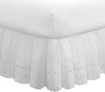 Fresh Ideas Ruffled Eyelet Bed SKIRT-18" DROP-72"W X 84"L-CALI King-white-new. Fixed Price $34.99.