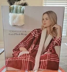 Charter Club Cozy Plush Wrap Sage Check 50" X 70" Blanket Throw Warm And Light. Fixed Price $35.99.