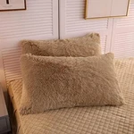 Liferevo Pack Shaggy Plush Faux Fur Pillow Shams Velvet REVERSE,20"X36" Fluffy. Fixed Price $31.59.