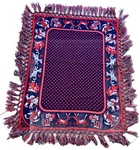 Vtg Animal Baby Blanket Red White Blue Fringe Acrylic Bird Knitwear Japan. Fixed Price $16.99.