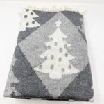 Roca Home Gray Christmas Tree Fringe Throw Blanket Made Portugal 50" X 67". Fixed Price $14.99.