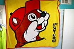 Buc-ees Beaver Large Logo Yellow Fleece Throw Blanket 58X50" Warm Colorful Soft. Fixed Price $19.99.