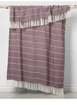 Opalhouse Purple Farmhouse "50 X 60" Woven Stripe Throw Blanket New H4. Fixed Price $12.00.