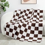 Exclusivo Mezcla Checkered Throw Blanket, Super Soft (50"X60"), Coffee. Fixed Price $17.99.