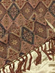 Vtg Pier 1 Tapestry Fringe Throw Blanket Boho Beaded Diamond Moroccan India Euc. Fixed Price $78.98.