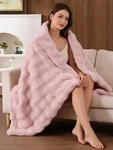 Faux Fur Blanket, 50X60 Inch Bubble Textured Plush Couch Bed Throw, Ult.... Fixed Price $58.36.