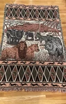 Vtg Mww Safari Wild Animal Woven Blanket Throw Africa Lion Tapestry 1993 Fringe. Fixed Price $49.95.