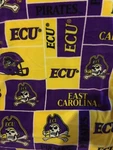 East Carolina University Pirates Fleece Blanket Fabric. Fixed Price $8.00.