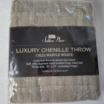 Sutton Place 50" 72" Luxury Chenille Throw Calli Waffle Weave Fringe New Beige. Fixed Price $21.95.