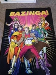 Rare Print Big Bang Theory Tv Show Cast Plush Fleece Blanket 38X68. Fixed Price $25.99.