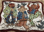 Vtg Halloween Tapestry Throw Pillow Top Wall Decor Scarecrows Edith Collection. Fixed Price $12.99.