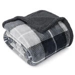 Pavilia Premium Sherpa Twin Size Blanket 60 X 80 Inches, Plaid Charcoal. Fixed Price $40.99.