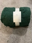 New Tree Knit Throw Blanket Dark Green- Threshold. Fixed Price $27.99.
