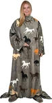 Wearable Fleece Blanket With Sleeves And Foot Pockets For Adult Women Men, Large. Fixed Price $73.99.