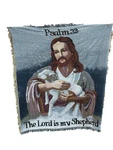 Psalm 23 Jesus Shepherd Lamb Woven Throw Blanket Christian Religious Tapestry. Fixed Price $16.36.
