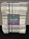 Comfort Bay Plush Blanket King 104 X 90 White And Gray. Fixed Price $29.67.