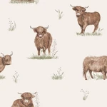 Catherine Lansfield Angus Highland Cows Wallpaper Roll Cream/brown Muriva 165532. Fixed Price $28.22.