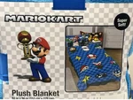 Super Mario Kart Plush Large Throw Blanket 62" X 90" Soft Mushroom Star. Fixed Price $12.99.