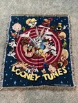 Warner Bros 1998 Tapestry Throw Blanket Detective Looney Tunes Bugs Bunny Taz. Fixed Price $20.00.