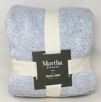 Martha Stewart Collection Soft Heathered Sweater Fleece Blanket - King Blue. Fixed Price $47.06.
