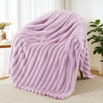 Exclusivo Mezcla Fleece Throw Blanket For ( 50X60 In ), Lilac Purple. Fixed Price $35.12.